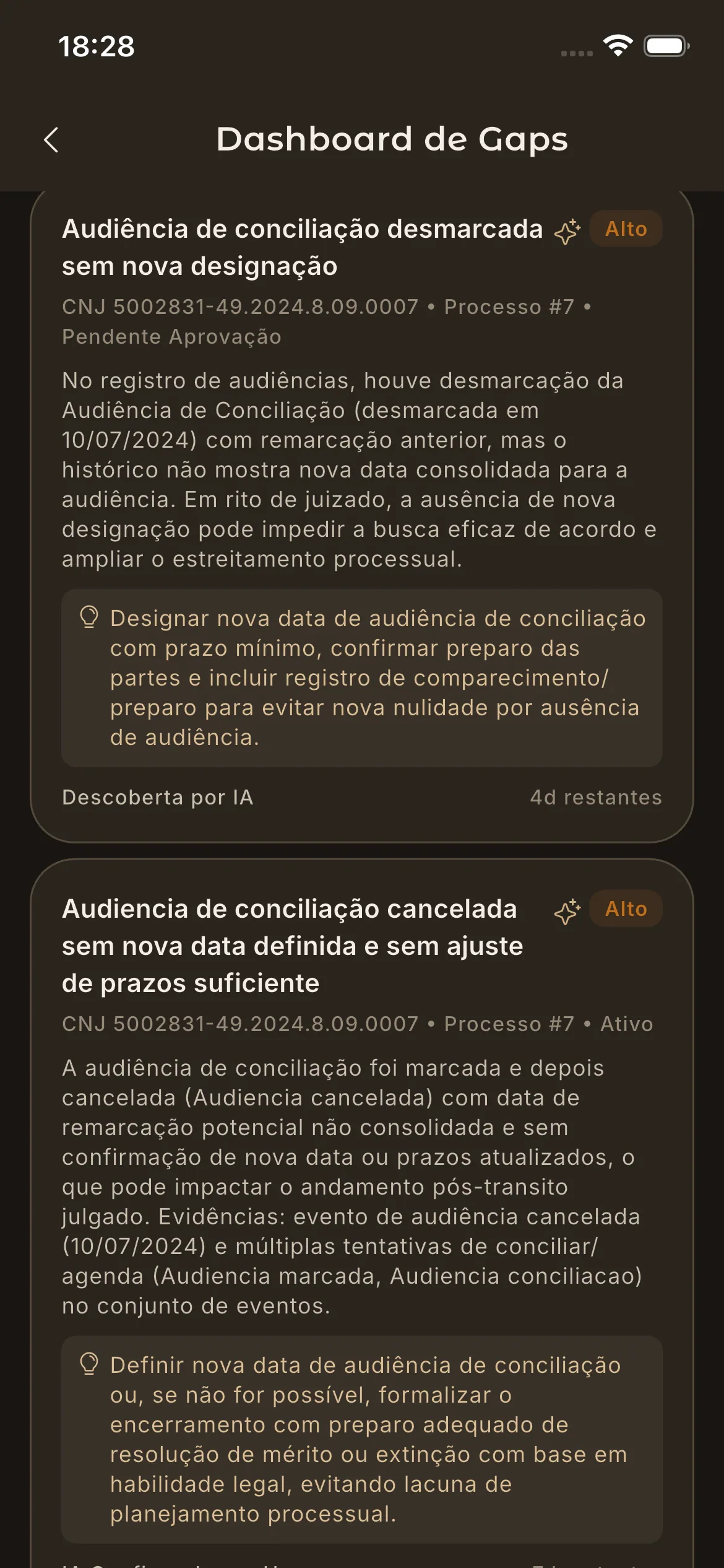 Lacunas processuais e riscos no aplicativo móvel
