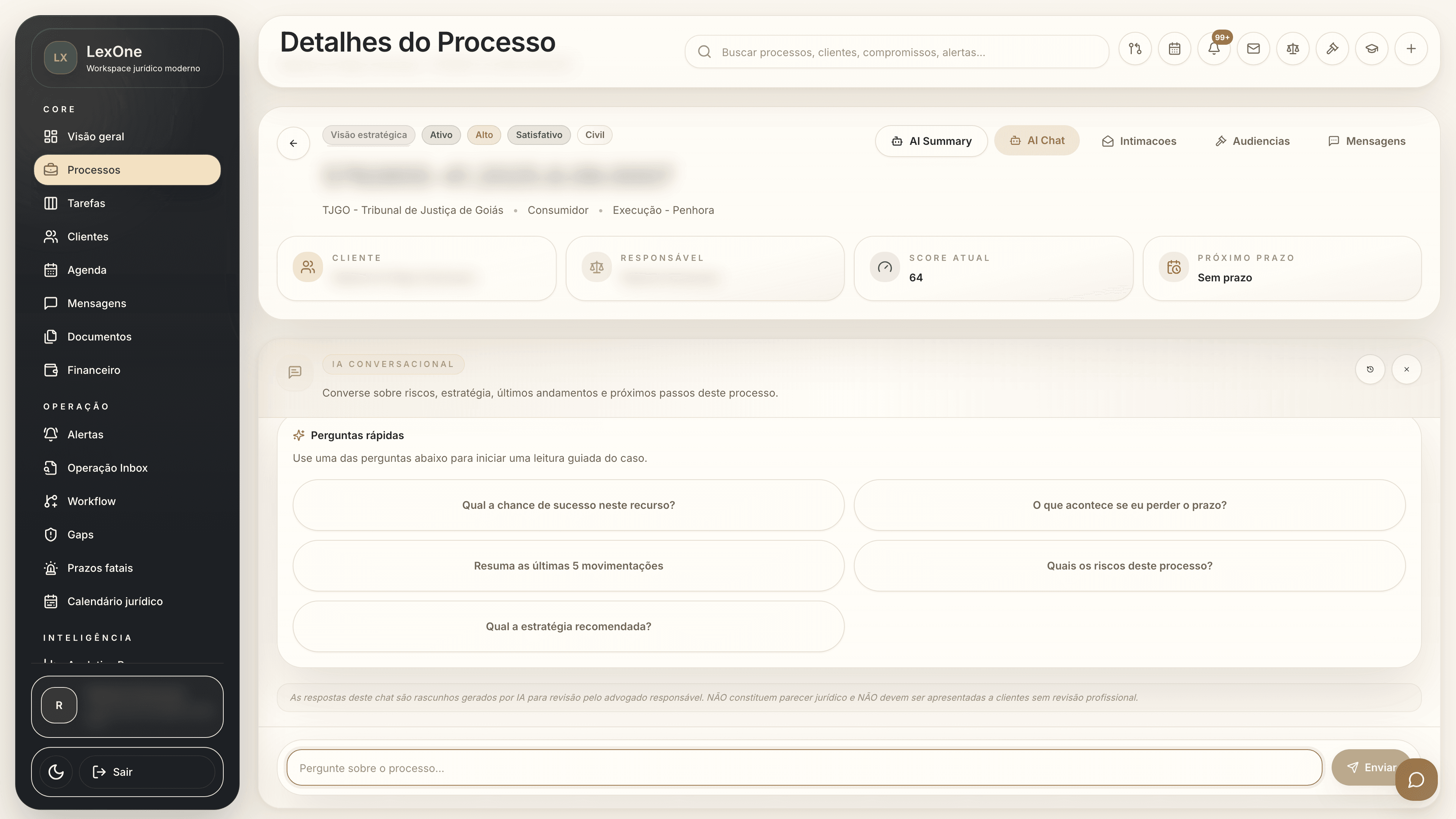 Perguntas e respostas assistidas sobre o processo
